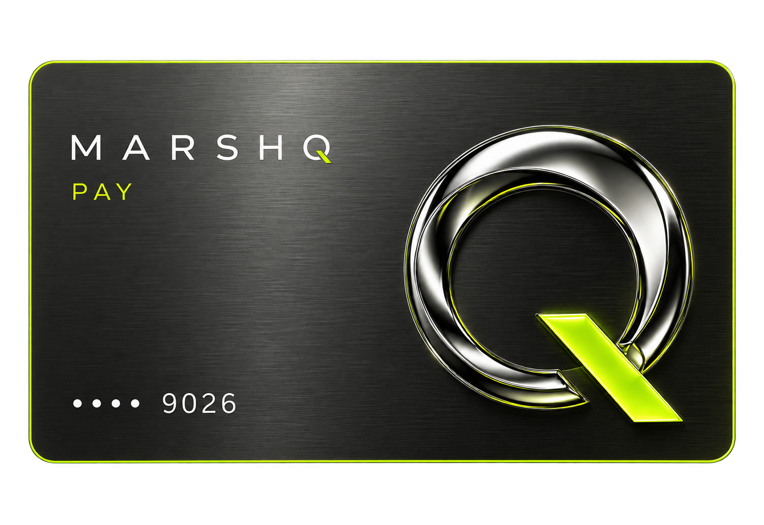 Карта MARSHQ Pay с хромированной буквой Q
